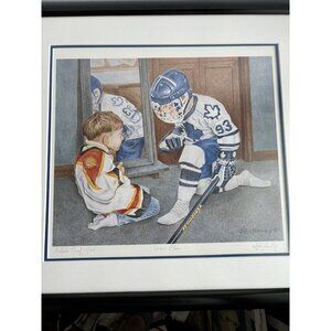 VTG John Newby‎ Game Plan Signed Framed Hockey Maple Leafs 17/45 Rare Art Print